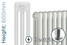 DQ-MD3E-600-W-TH - DQ Modus Electric 3 Column Horizontal Radiator H600mm x W1060mm DQ-MD3E-600-W-TH - DQ Modus Electric 3 Column Horizontal Radiator H600mm x W1060mm